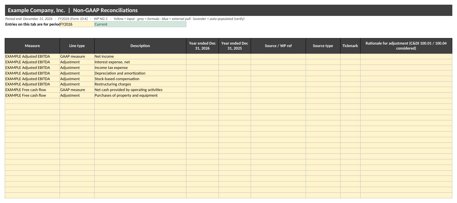 Reconciliation tab preview